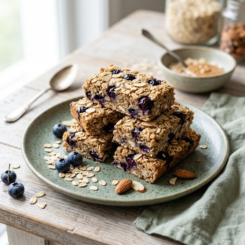 Blueberry Baked Oat Bars