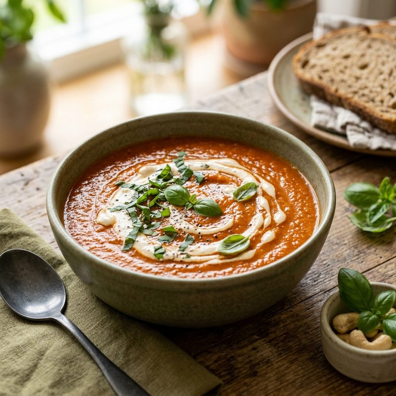 Roasted Tomato and Basil Soup