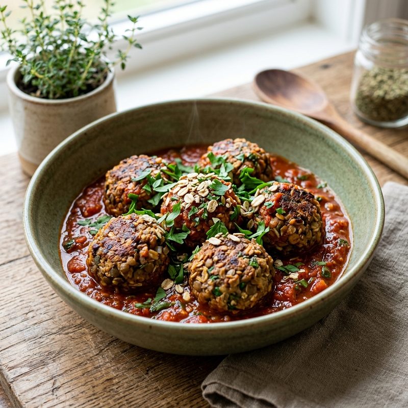 Vegan Meatballs with Oats and Lentils