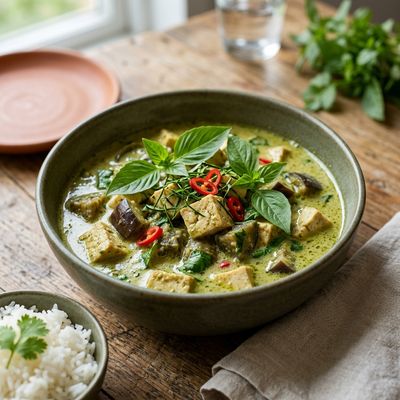 Thai Green Curry with Tofu and Aubergine