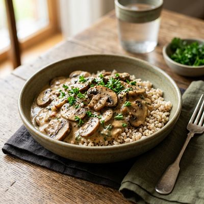 Vegan Mushroom Stroganoff