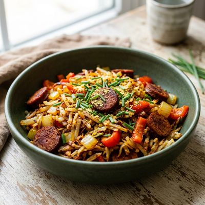 Vegan Sausage and Hash Brown Skillet